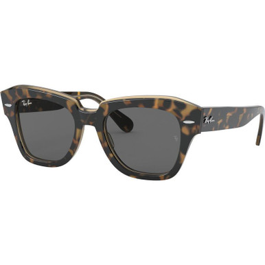 Ray-Ban State Street RB2186 - Havana and Transparent Brown/Dark Grey Glass Lenses 49 Eye Size