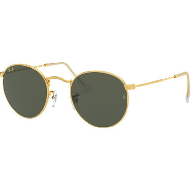 Ray-Ban Round Metal RB3447 - Legend Gold/Green Glass Lenses 53 Eye Size
