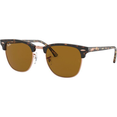 Ray-Ban Clubmaster Classic RB3016 - Shiny Havana/Brown Glass Lenses 51 Eye Size