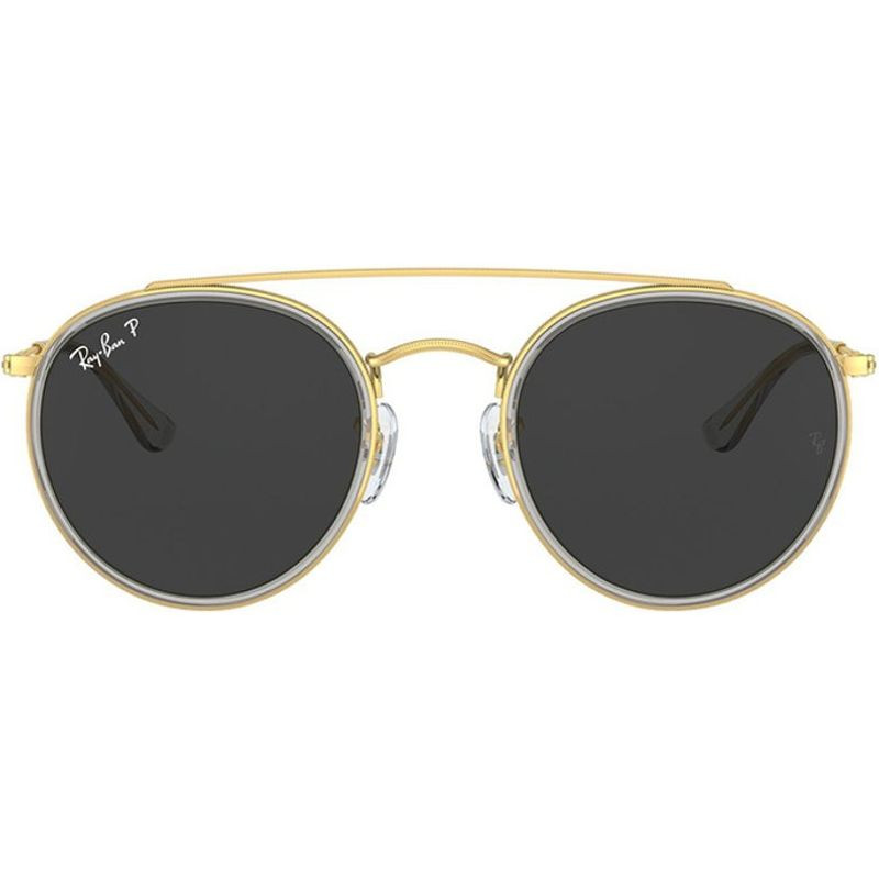 Ray-Ban Round Double Bridge RB3647N Gold/Black | Polarised