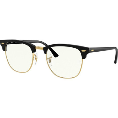 Ray-Ban Clubmaster Classic RB3016 - Black/Clear Blue Light Lenses 51 Eye Size