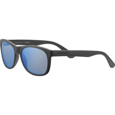 Serengeti Anteo - Satin Black/555nm Blue Photochromic Polarised Glass Lenses