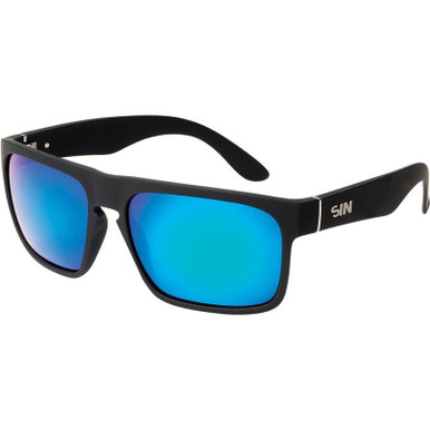 SIN Eyewear Peccant, Black Rubber/Green Blue Mirror Polarised Lenses