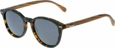 SIN Eyewear Risky Business - Matte Tort and Real Wood/Smoke Polarised Lenses