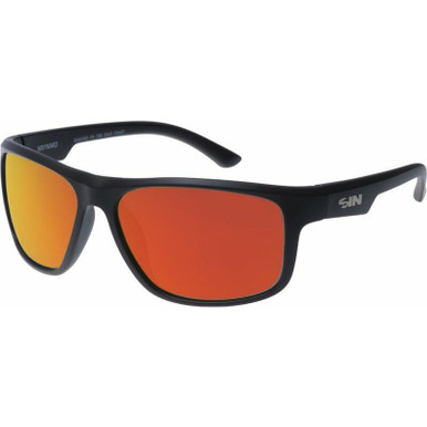 Wayward - Matte Black/Red Flash Polarised Lenses