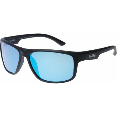 Wayward - Matte Black/Blue Flash Polarised Lenses