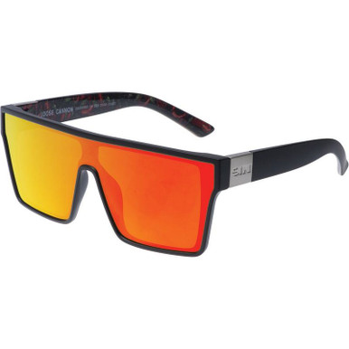 SIN Eyewear Loose Cannon, Matte Black Hot Tamale/Red Flash Polarised Lenses