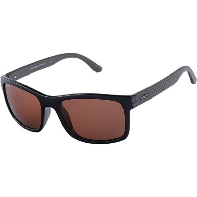 Spotters Coyote Plus Sunglasses (Gloss Black Frame Glass Lens) Polarised