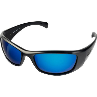 Gloss Black/Blue Mirror Glass Polarised Lenses