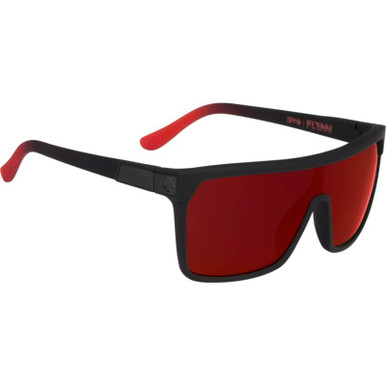 Spy Flynn, Soft Matte Black, Red Fade/HD+ Grey Green with Red Spectra Lenses