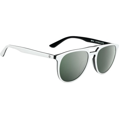 Syndicate - Matte White and Black/HD +Grey Green with Silver Spectra Lenses