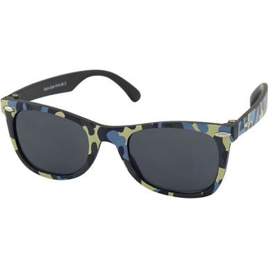 Style Eyes Kids Cool Cat - Kids, Blue Camo/Grey Lenses