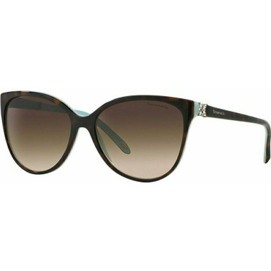 Tiffany & Co. TF4089B - Havana and Blue/Brown Gradient Lenses