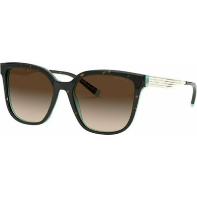 Havana White Blue/Brown Gradient Lenses