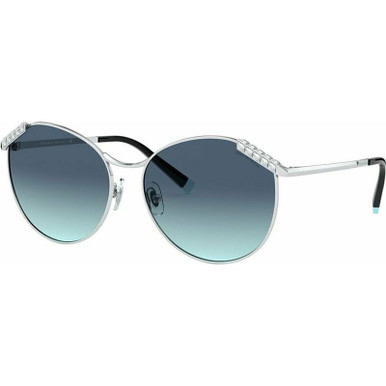 Silver/Azure Blue Gradient Lenses