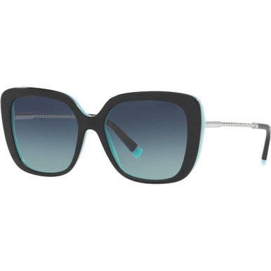 Black on Tiffany Blue/Azure Blue Gradient Lenses