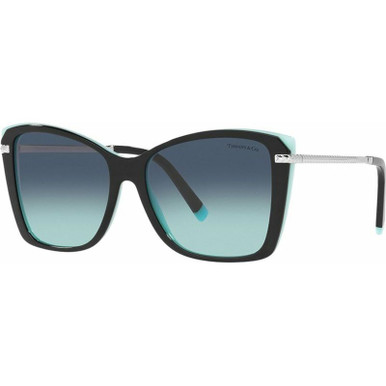 TF4180 - Black on Tiffany Blue/Azure Blue Gradient Lenses