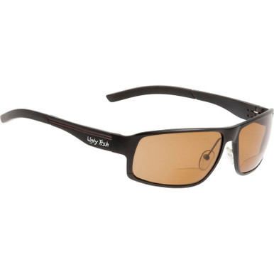 Ugly Fish Avalanche - Matte Black/Bifocal +2.0 Brown Polarised Lenses