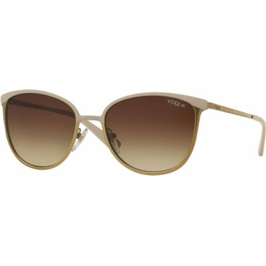 VO4002S - Brushed Gold and Beige/Brown Gradient Lenses