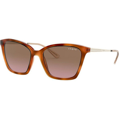 Vogue Eyewear VO5333S, Light Havana/Brown Pink Gradient Lenses