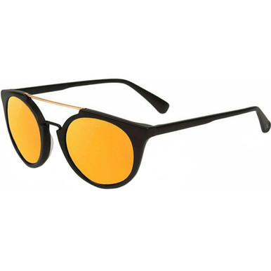 Vuarnet Cable Car Round - Matte Black and Gold/Gold Flash Mirror Lenses