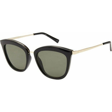 Le Specs Caliente - Black and Gold/Khaki Mono Lenses