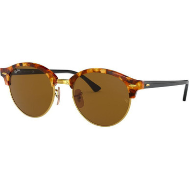 Ray-Ban Clubround RB4246 - Brown Havana/Brown Glass Lenses