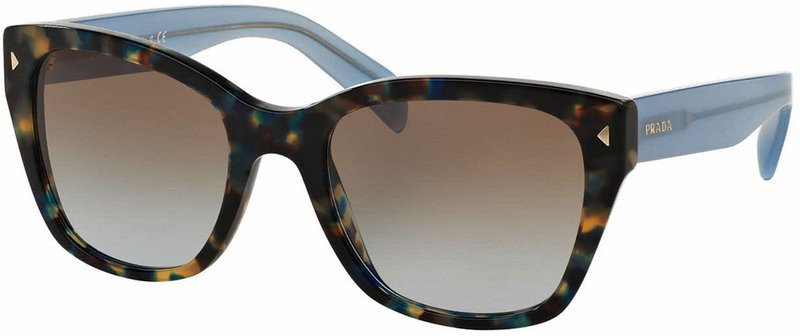Prada PR 09SS Spotted Brown and Blue havana/Blue Gradient Lenses