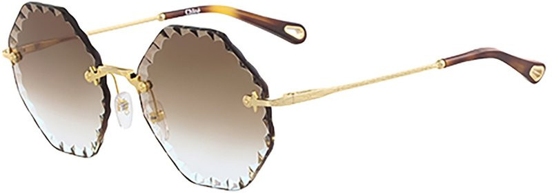 Chloe Rosie Octagonal Gold/Brown Gradient Lenses