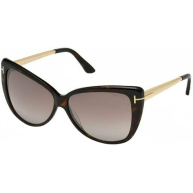 Tom Ford Reveka - Dark Havana/Brown Gradient Flash Lenses