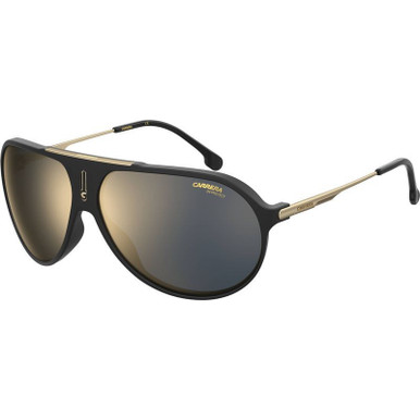 Carrera Hot 65, Matte Black/Gold Mirror Lenses