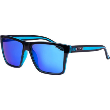 Laguna - Black Xtal Neon/Blue Revo Mirror Lenses