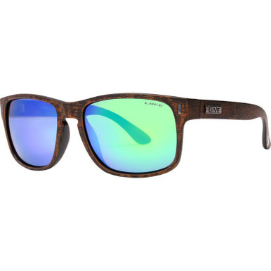 Liive The Lewy - Brown Sanded/Green Mirror Polarised Lenses