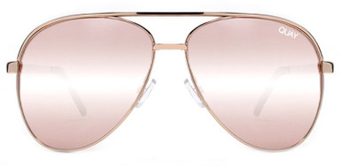 Quay Australia Black Frame Rose Gold Mirror Aviator Sunglasses Quay Australia High Key Rose Gold / Mint POLARIZED Aviator  main image 2