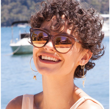 Le Specs Halfmoon Magic Tan/Brass Mirror