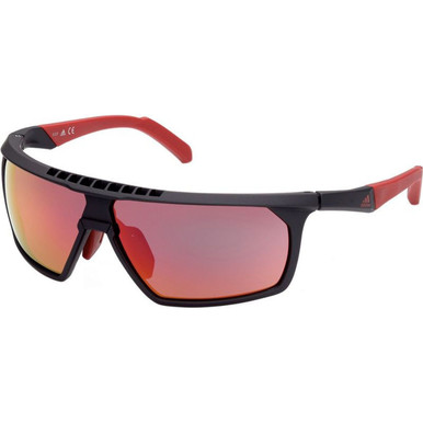 Adidas SP0030 - Matte Black/Orange Mirror Lenses