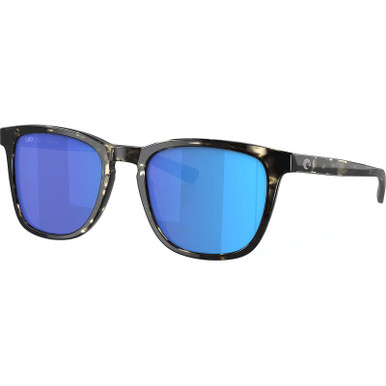 Costa Del Mar Sullivan - Shiny Black Kelp/Blue Mirror 580g Polarised Glass Lenses