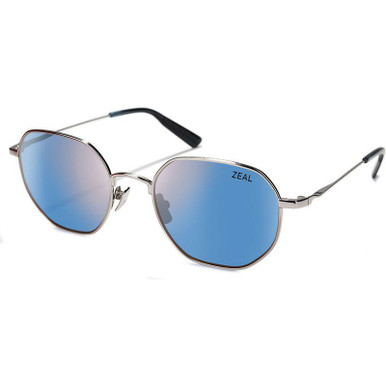 Zeal Optics Easterly - Silver/Horizon Blue Polarised Lenses