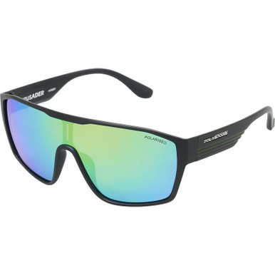 Polasports Crusader, Matte Black / Green Mirror Polarised Lenses