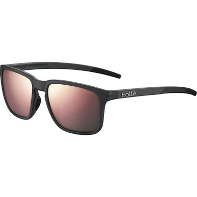 Score - Matte Crystal Black/Brown Pink Mirror Polarised Lenses