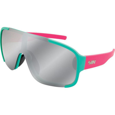 SIN Eyewear Rogue - Aqua Pink/Silver Flash Polarised Lenses