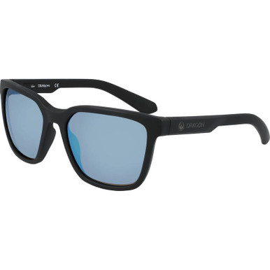 Dragon Eyewear Burgee - Matte Black H20/Sky Blue Ionised Polarised Lenses