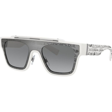 Dolce &amp; Gabbana DG6125, White/Light Grey Silver Gradient Mirror Lenses