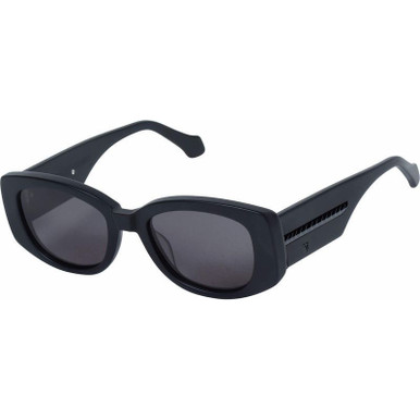 Valley Eyewear Sid - Matte Black and Gloss Black/Black Lenses