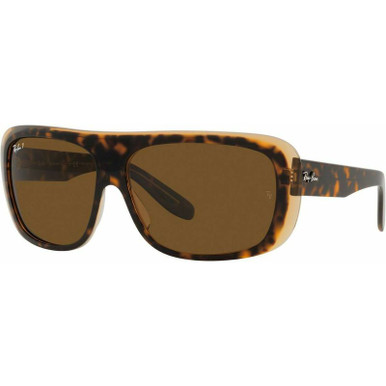 Ray-Ban Blair RB2196 - Havana and Transparent Brown/Brown Polarised Glass Lenses 64 Eye Size