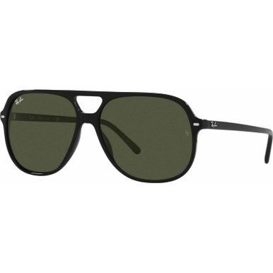 Ray-Ban Bill RB2198 - Black/Green Glass Lenses 60 Eye Size