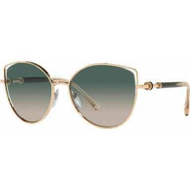 Bvlgari BV6168, Pink Gold/Light Brown and Green Gradient Lenses