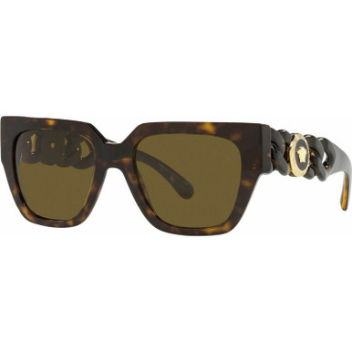 Versace VE4409F, Havana/Dark Brown Lenses