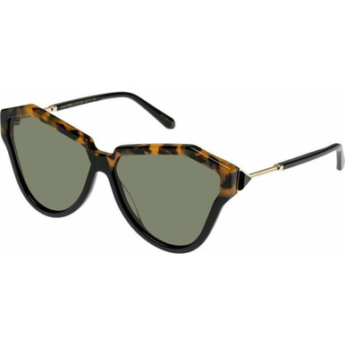 Shop Karen Walker One Hybrid B Sunglasses Crazy Tort/Green