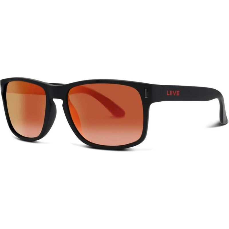 Liive Wolf X Matte Black/Orange Mirror Polarised Sunglasses